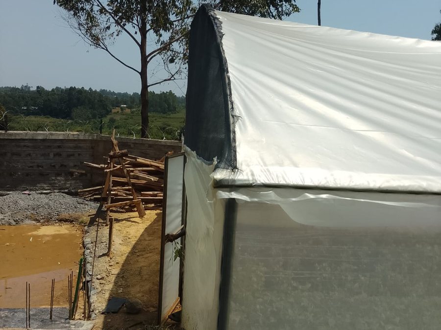 HOCS greenhouse under construction